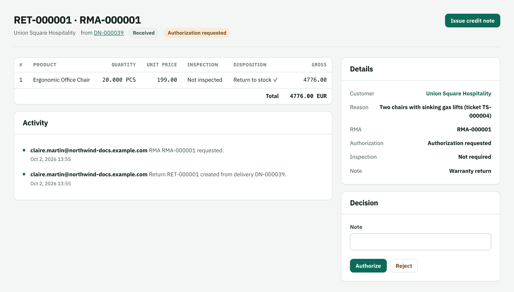 Return detail page after saving